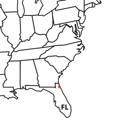 The location of Jacksonville, Florida